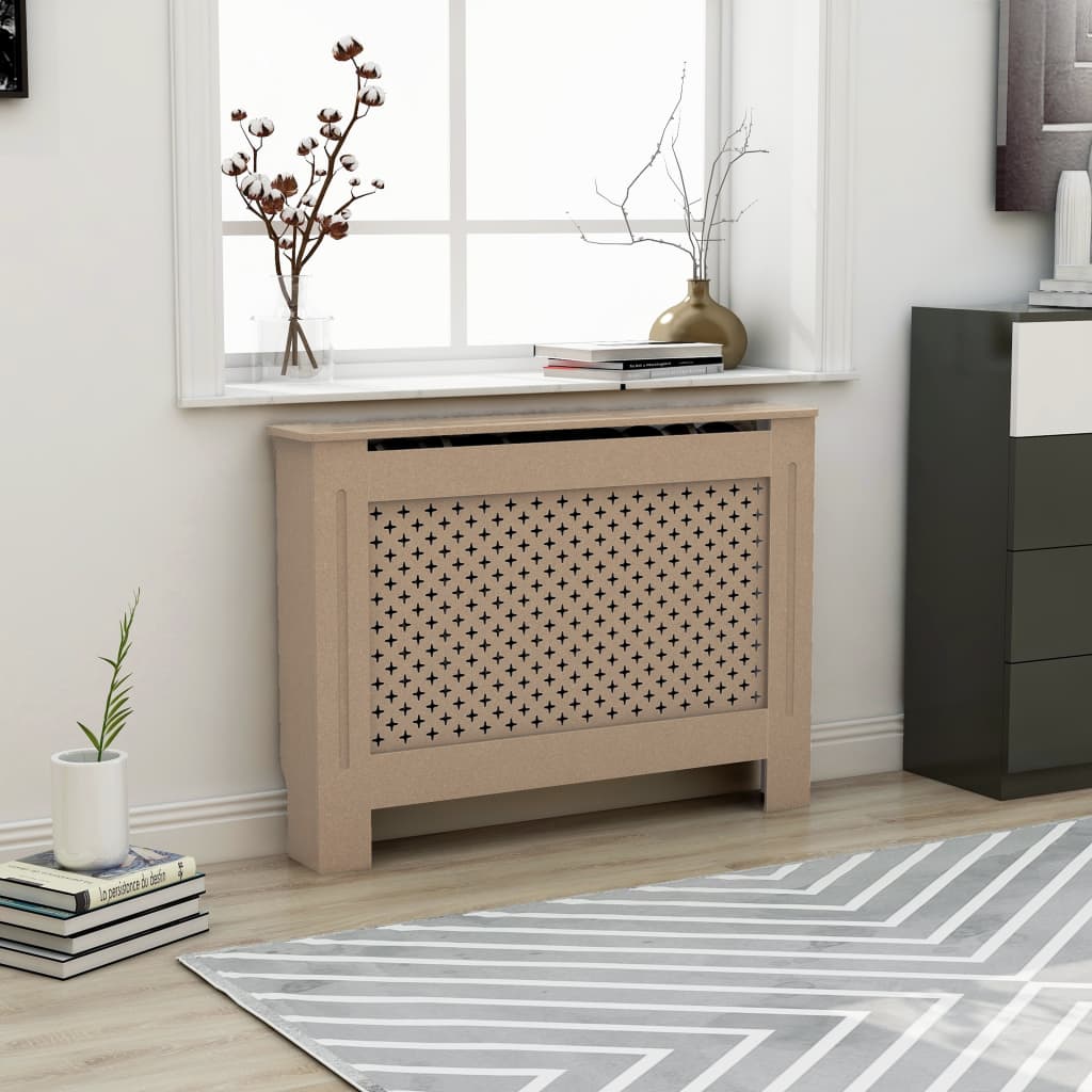 Coperture Per Radiatori 2Pz Bianche 152X19X81,5 Cm In Mdf