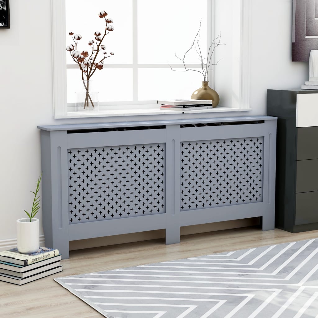 Coperture Per Radiatori 2Pz Bianche 152X19X81,5 Cm In Mdf