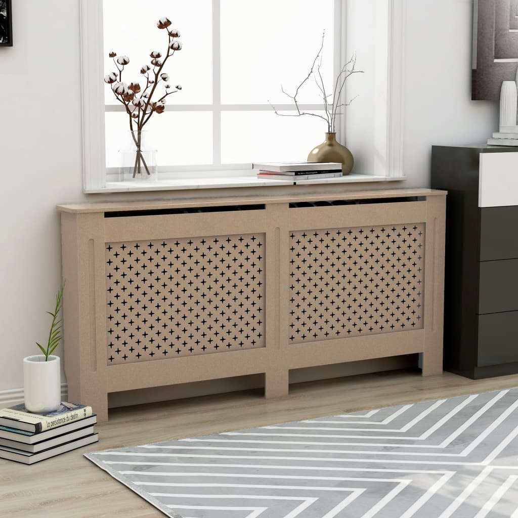 Coperture Per Radiatori 2Pz Bianche 152X19X81,5 Cm In Mdf