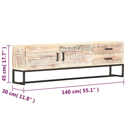 Mobile Porta Tv 140X30X45 Cm In Legno Massello Di Acacia