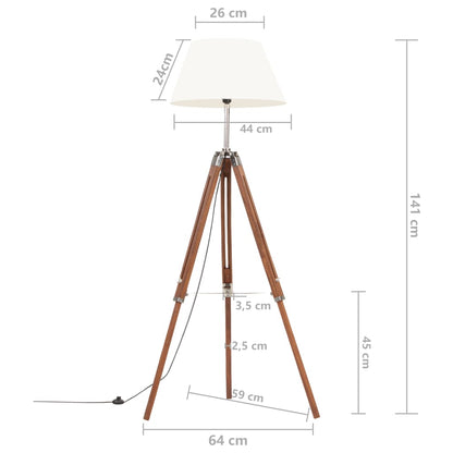 Lampada A Treppiede In Legno Di Teak 141 Cm