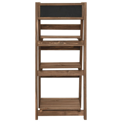 Piedistallo Piante 3 Livelli Con Lavagna 40X30X90Cm Legno Abete