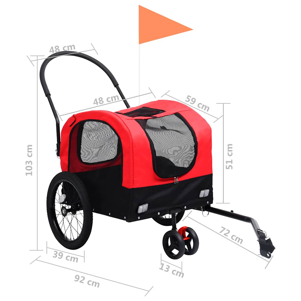 Rimorchio Per Animali Domestici E Passeggino 2In1