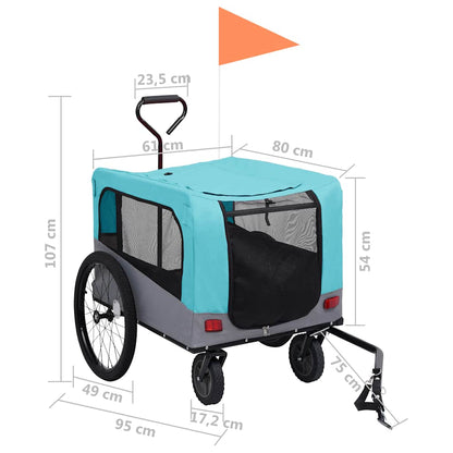 Rimorchio Bici Per Animali Carrello Jogging 2In1
