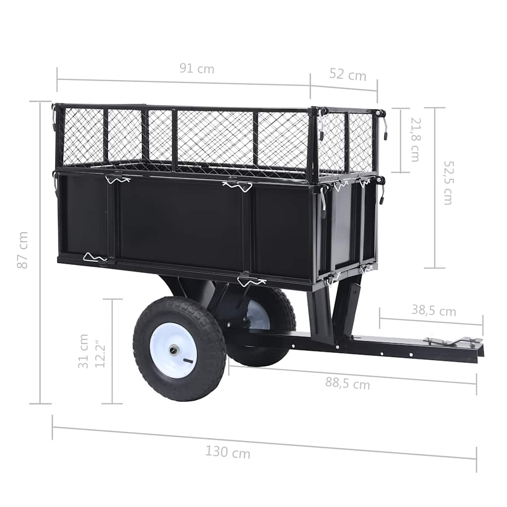 Rimorchio Ribaltabile Per Tosaerba Carico 150 Kg