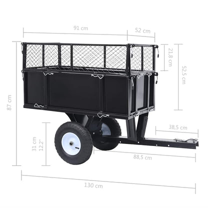 Rimorchio Ribaltabile Per Tosaerba Carico 150 Kg