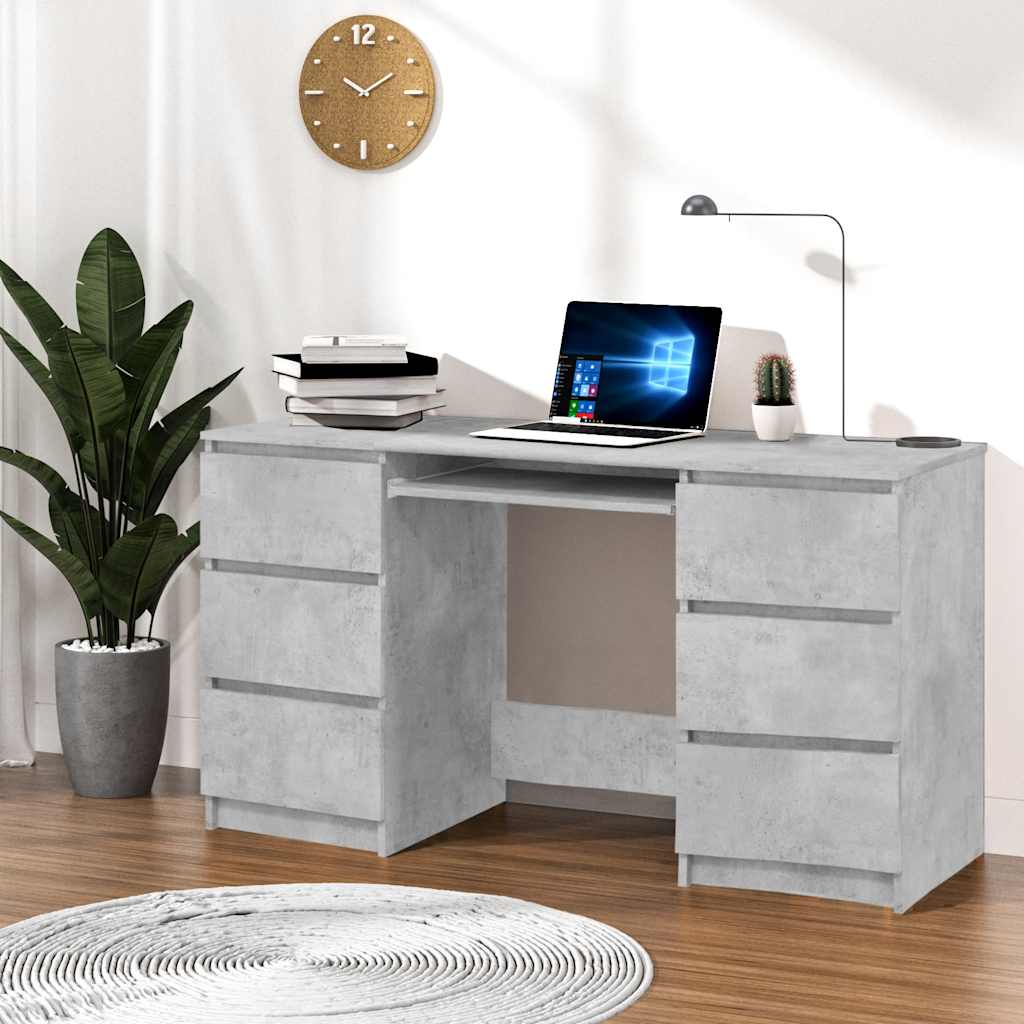 Scrivania Nera 140X50X77 Cm In Legno Multistrato