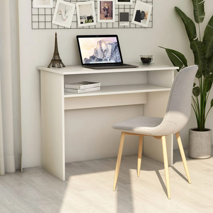 Scrivania Nera 90X50X74 Cm In Legno Multistrato