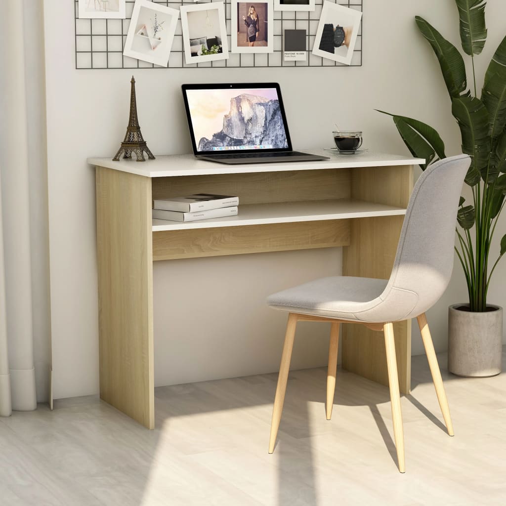 Scrivania Nera 90X50X74 Cm In Legno Multistrato
