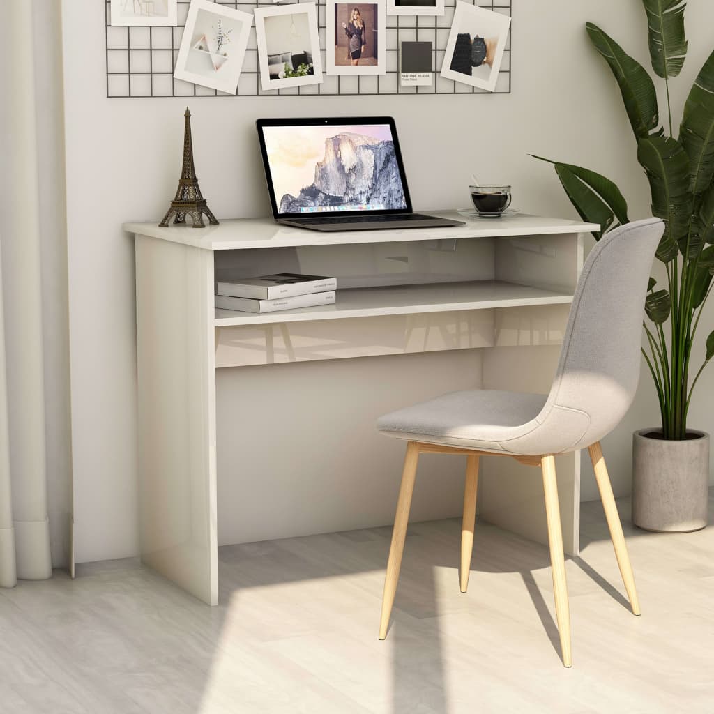 Scrivania Nera 90X50X74 Cm In Legno Multistrato