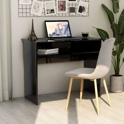 Scrivania Nera 90X50X74 Cm In Legno Multistrato