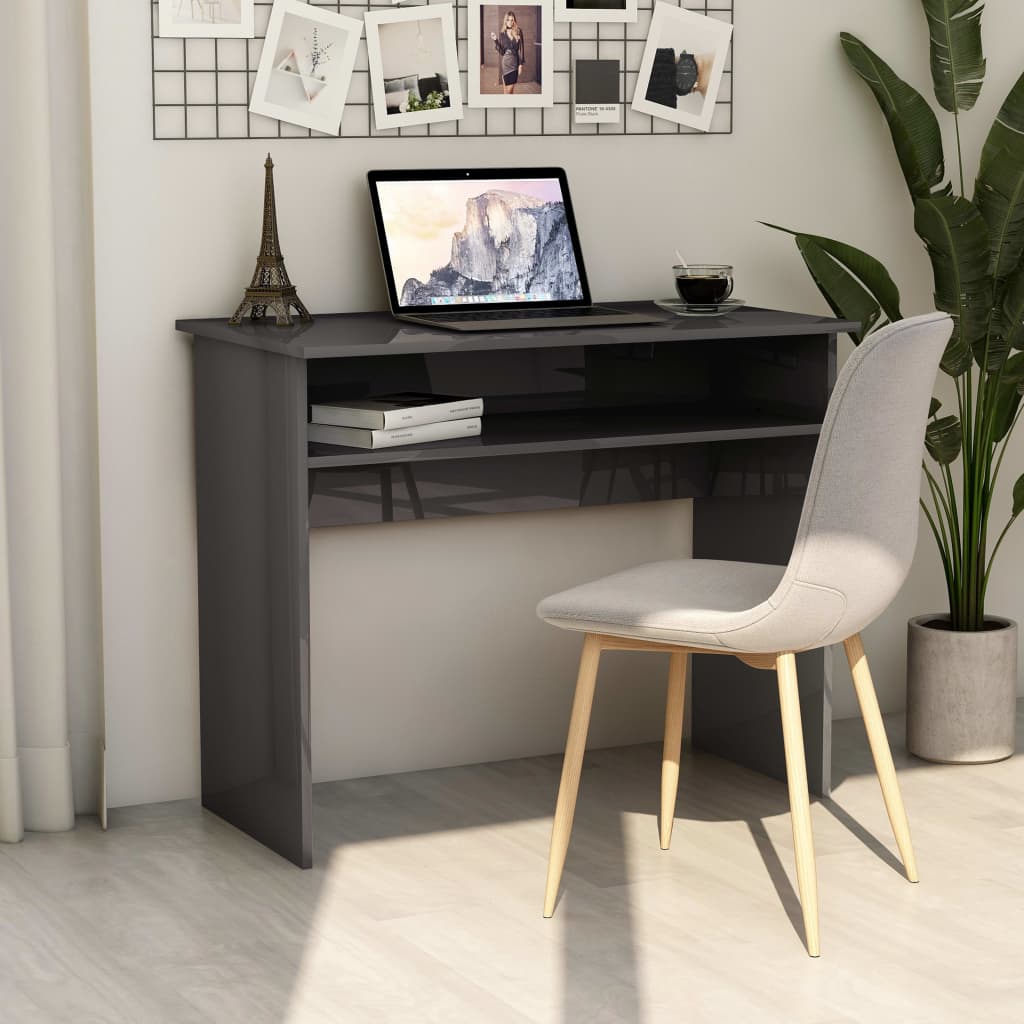 Scrivania Nera 90X50X74 Cm In Legno Multistrato