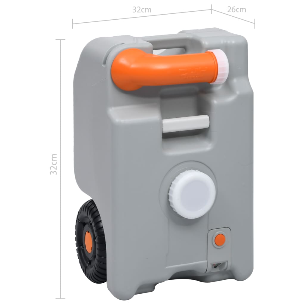 Serbatoio D'acqua Con Ruote Per Campeggio 25 L Grigio