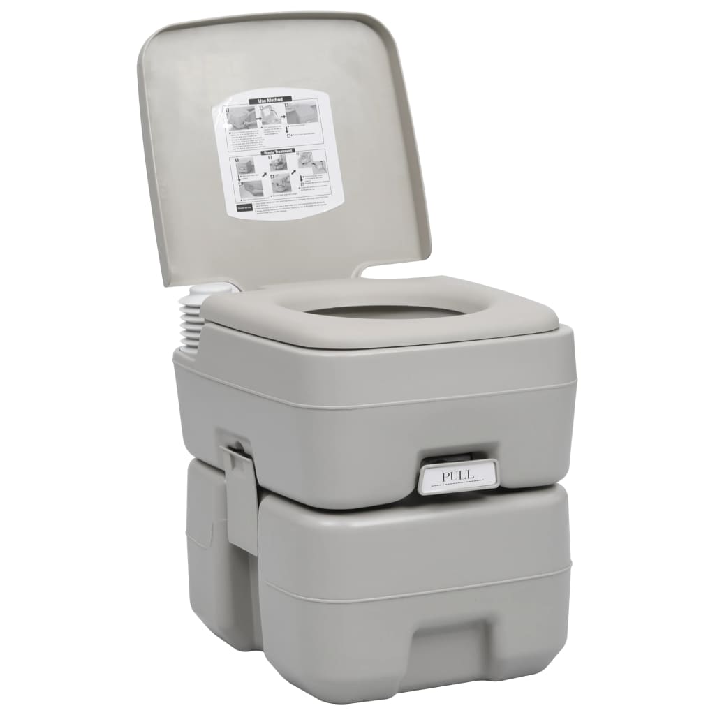 Wc Portatile Per Campeggio Grigio 20+10 L