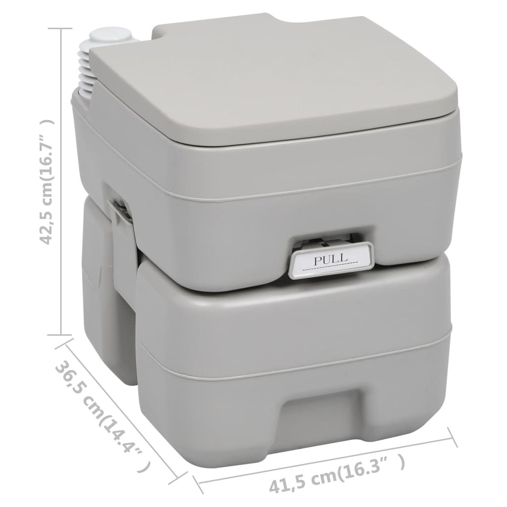 Wc Portatile Per Campeggio Grigio 20+10 L