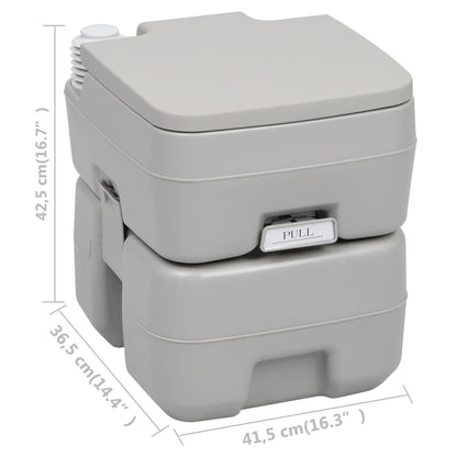 Wc Portatile Per Campeggio Grigio 20+10 L