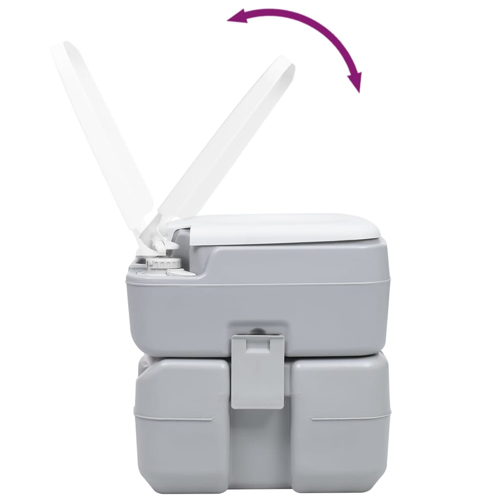 Wc Portatile Per Campeggio Grigio 20+10 L