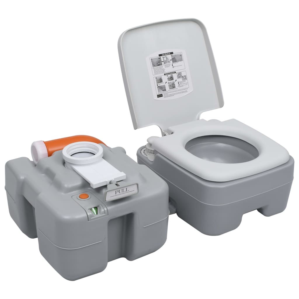 Wc Portatile Per Campeggio Grigio 20+10 L