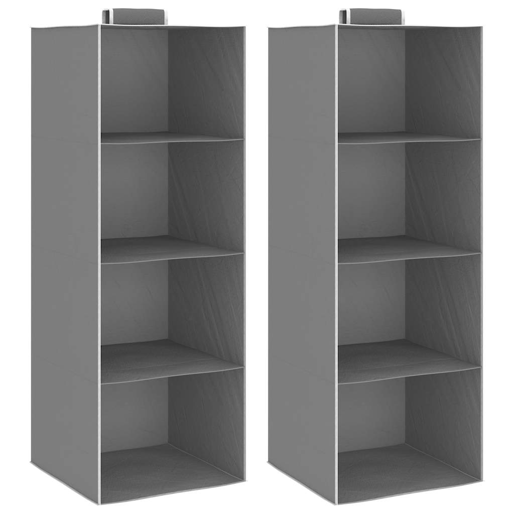 Organizer Per Armadio Da Appendere Con 6 Ripiani 2 Pz Tessuto Grigio