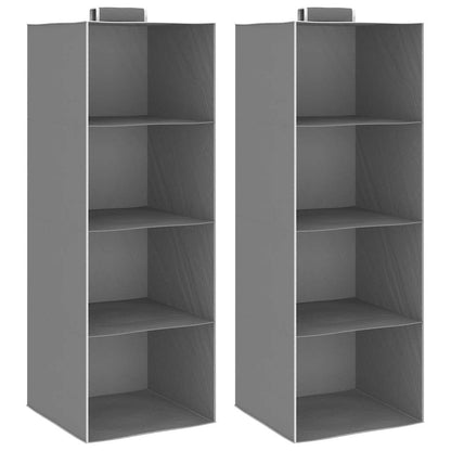 Organizer Per Armadio Da Appendere Con 6 Ripiani 2 Pz Tessuto Grigio