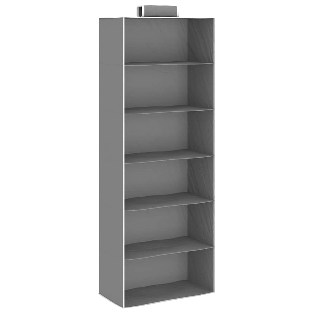 Organizer Per Armadio Da Appendere Con 6 Ripiani 2 Pz Tessuto Grigio
