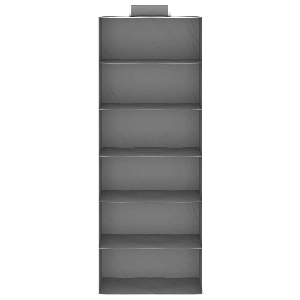 Organizer Per Armadio Da Appendere Con 6 Ripiani 2 Pz Tessuto Grigio