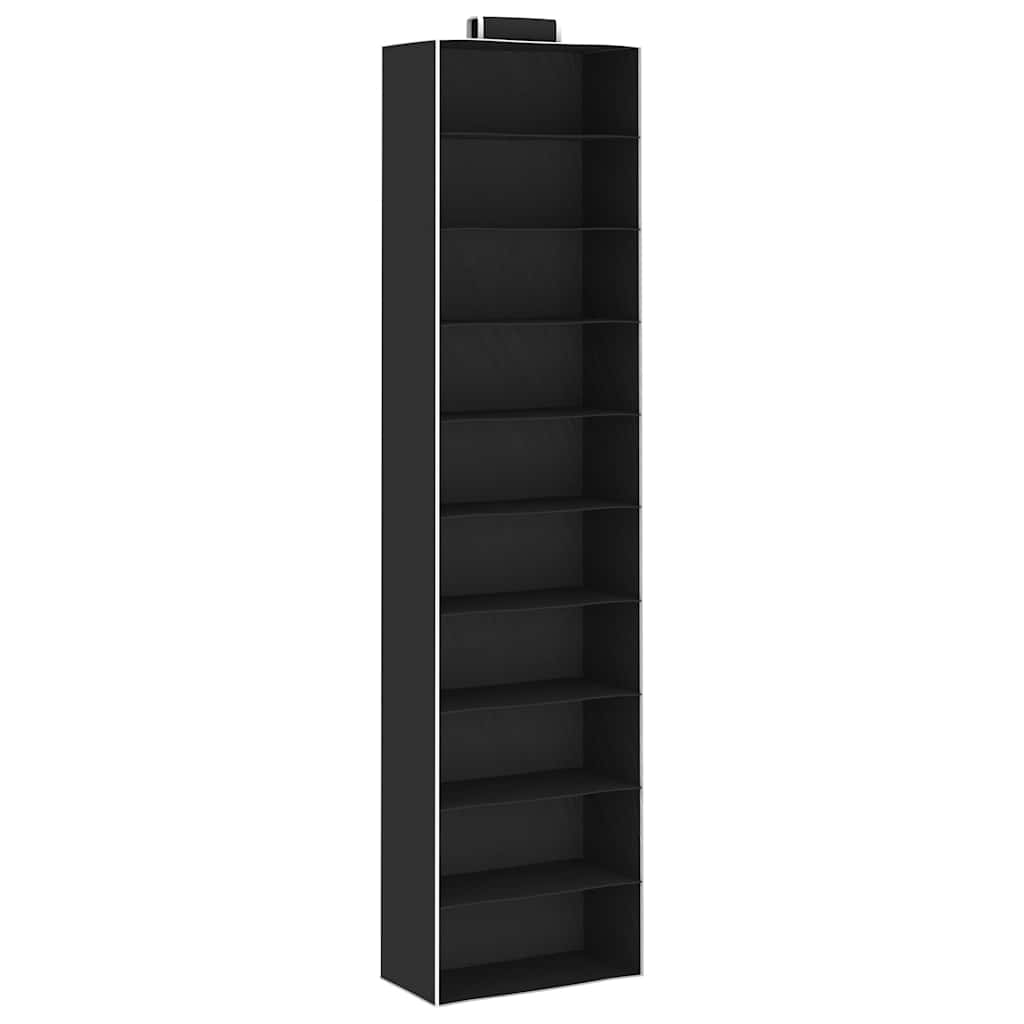 Organizer Per Armadio Da Appendere 2 Pz Con 10 Ripiani Tessuto Nero