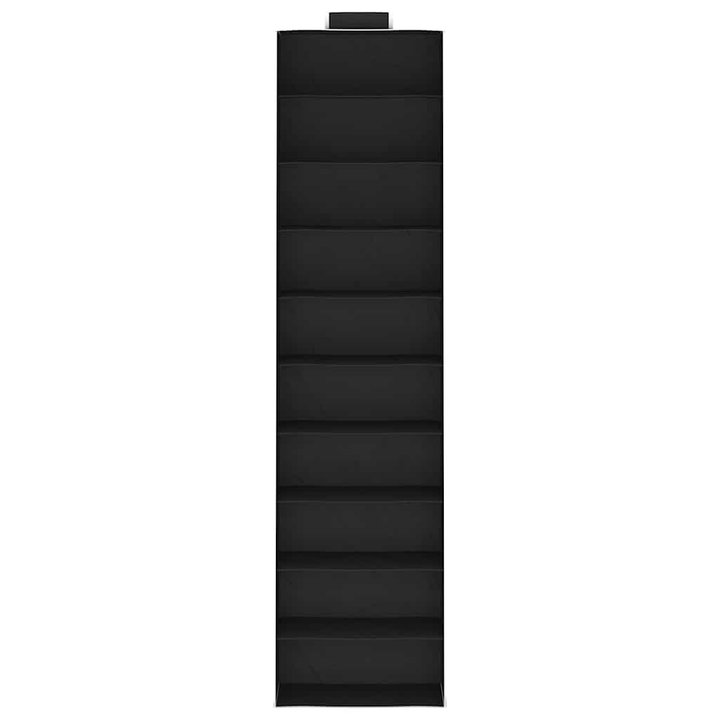 Organizer Per Armadio Da Appendere 2 Pz Con 10 Ripiani Tessuto Nero