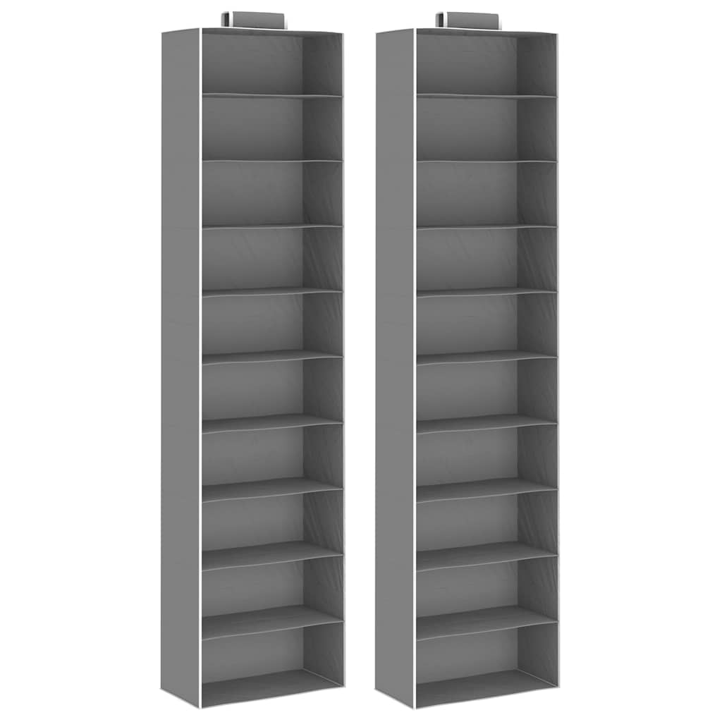 Organizer Per Armadio Da Appendere Con 6 Ripiani 2 Pz Tessuto Grigio