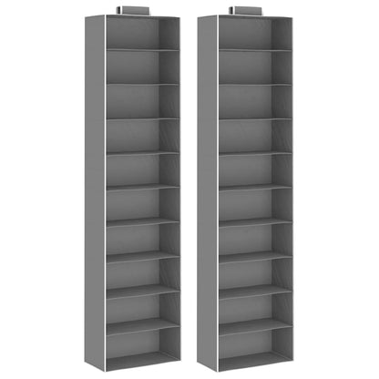 Organizer Per Armadio Da Appendere Con 6 Ripiani 2 Pz Tessuto Grigio