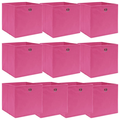 Scatole Portaoggetti Con Coperchi 4Pz Crema 32X32X32 Cm Tessuto