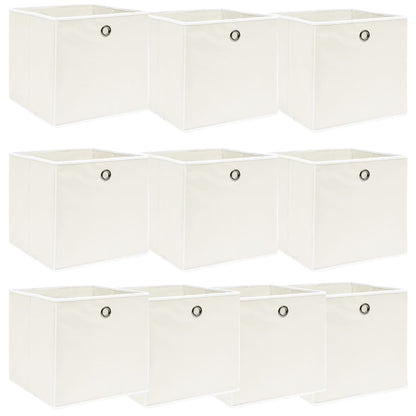 Scatole Portaoggetti Con Coperchi 4Pz Crema 32X32X32 Cm Tessuto