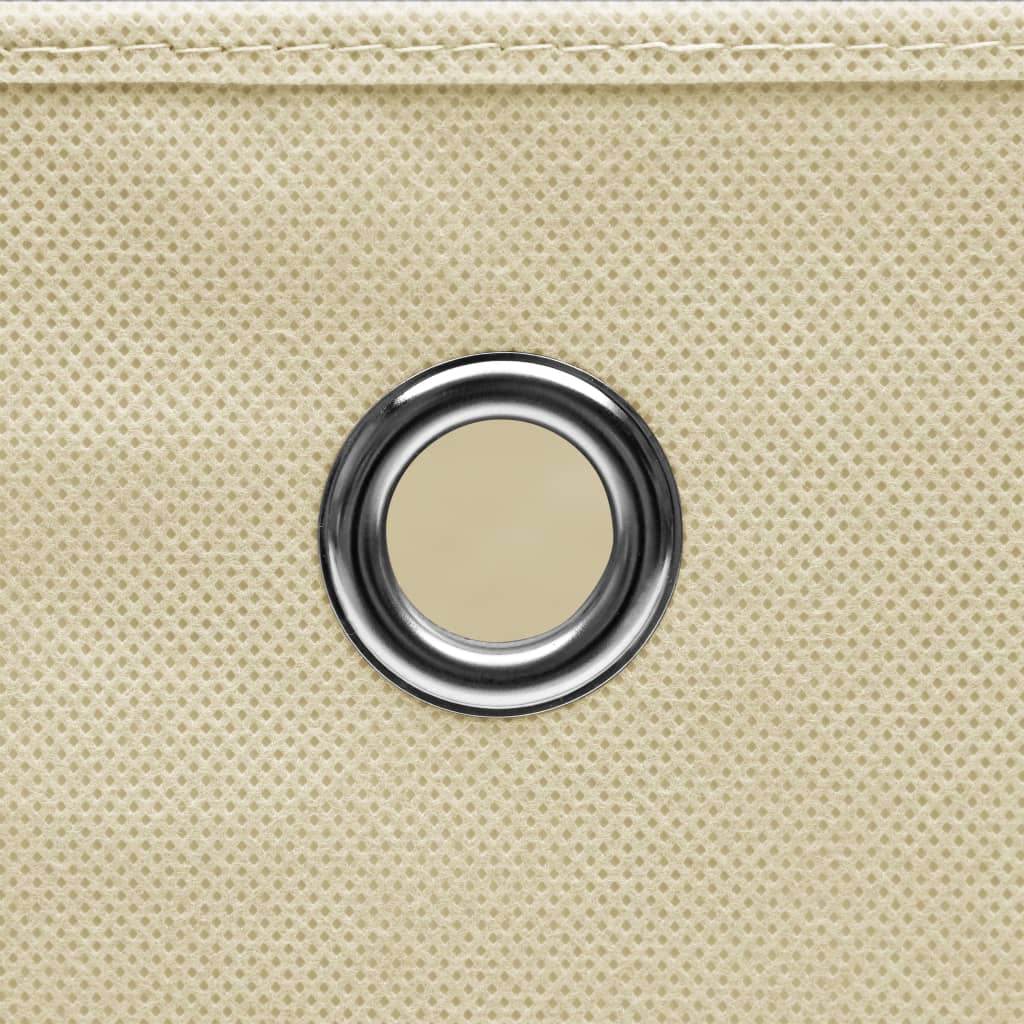 Scatole Portaoggetti Con Coperchi 4Pz Crema 32X32X32 Cm Tessuto