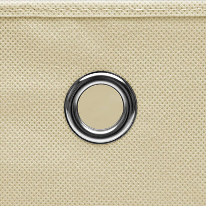 Scatole Portaoggetti Con Coperchi 4Pz Crema 32X32X32 Cm Tessuto