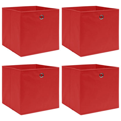 Scatole Portaoggetti Con Coperchi 4Pz Crema 32X32X32 Cm Tessuto