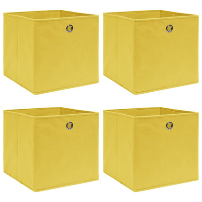 Scatole Portaoggetti Con Coperchi 4Pz Crema 32X32X32 Cm Tessuto
