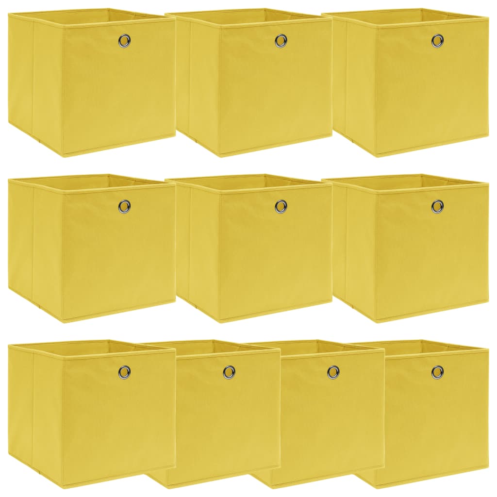 Scatole Portaoggetti Con Coperchi 4Pz Crema 32X32X32 Cm Tessuto