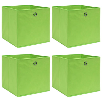 Scatole Portaoggetti Con Coperchi 4Pz Crema 32X32X32 Cm Tessuto