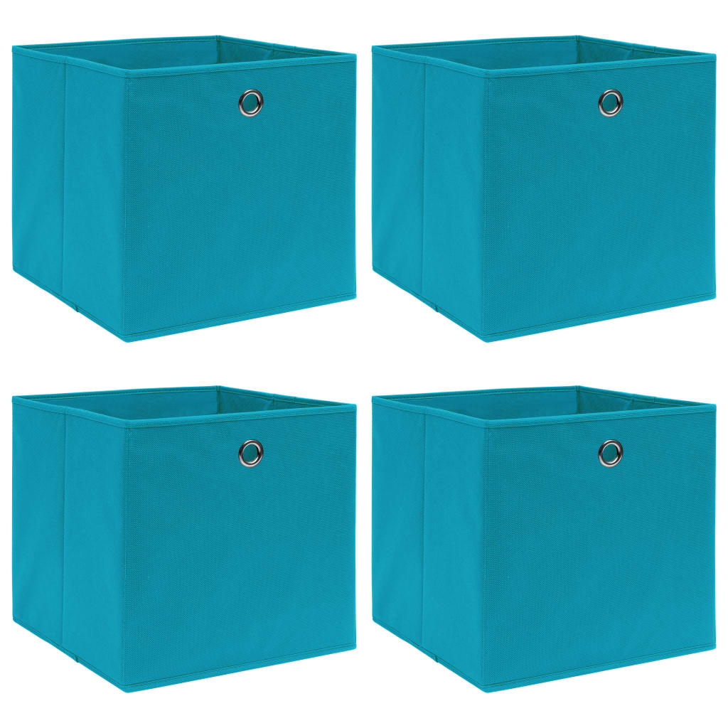Scatole Portaoggetti Con Coperchi 4Pz Crema 32X32X32 Cm Tessuto