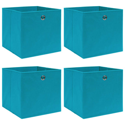 Scatole Portaoggetti Con Coperchi 4Pz Crema 32X32X32 Cm Tessuto