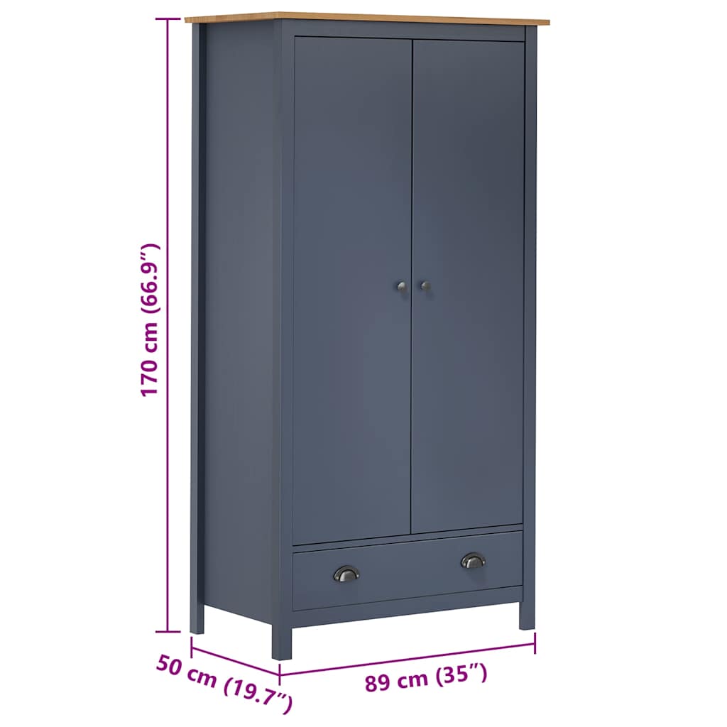 Armadio A 2 Ante Hill 89X50X170 Cm In Legno Di Pino