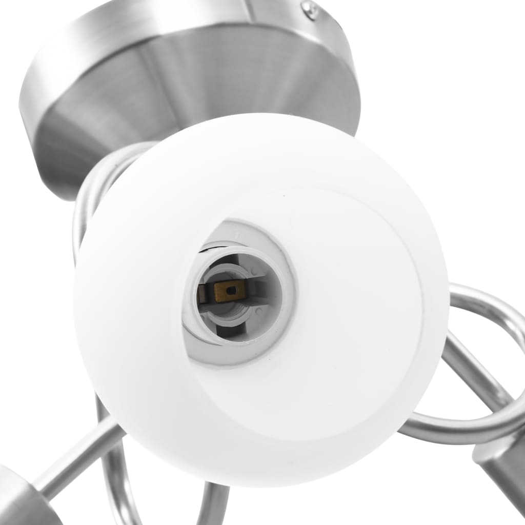 Lampadario Paralume In Ceramica A Coppa Bianco 3 Lampadine E14