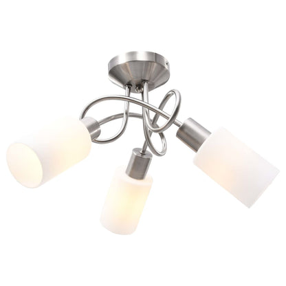 Lampadario Paralume In Ceramica A Coppa Bianco 3 Lampadine E14