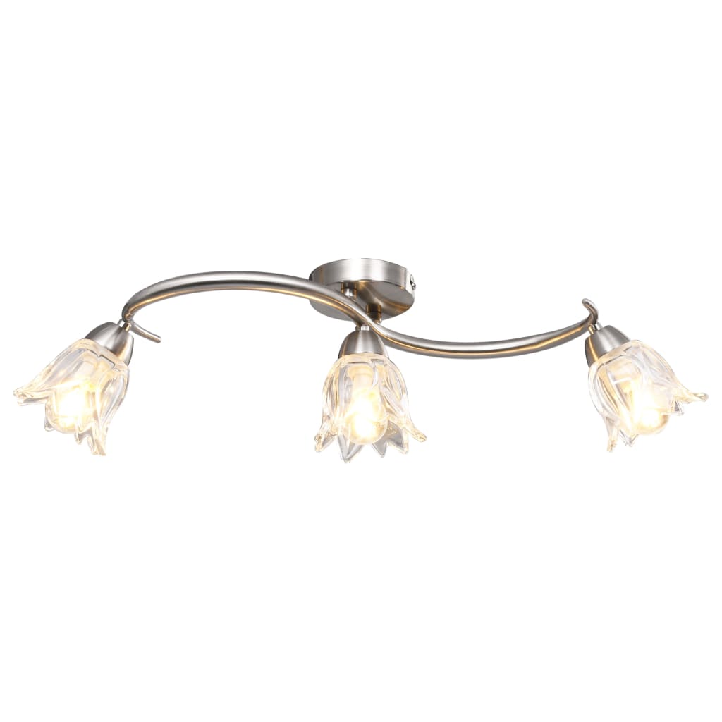 Lampadario Con Paralumi In Vetro Per 3 Lampadine E14