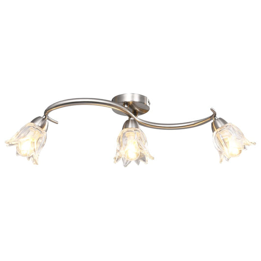 Lampadario Con Paralumi In Vetro Per 3 Lampadine E14