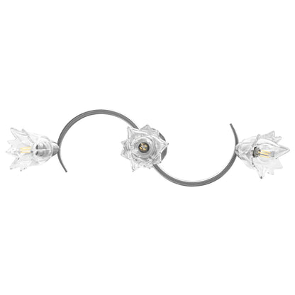 Lampadario Con Paralumi In Vetro Per 3 Lampadine E14