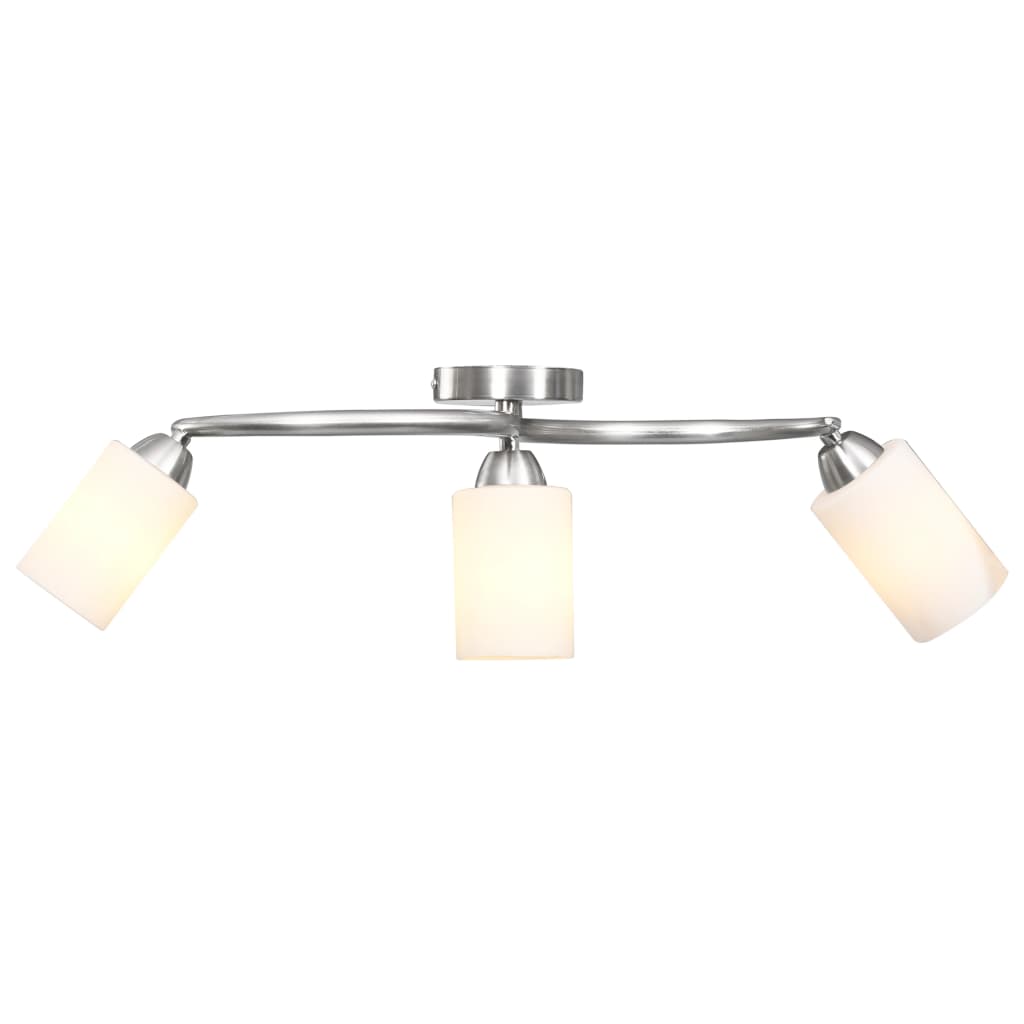 Lampadario Paralume In Ceramica A Bianco 3 Lampadine E14