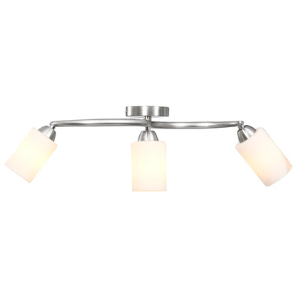 Lampadario Paralume In Ceramica A Bianco 3 Lampadine E14