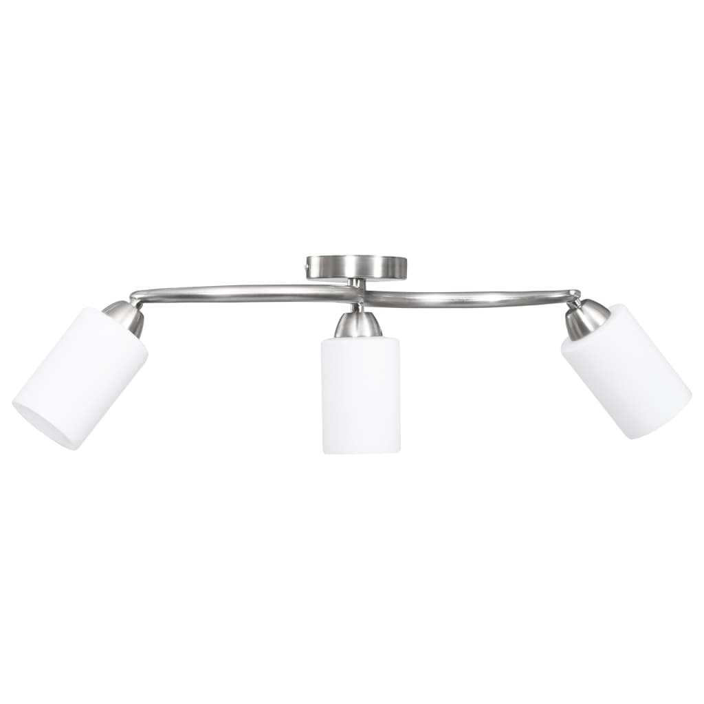 Lampadario Paralume In Ceramica A Bianco 3 Lampadine E14