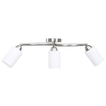 Lampadario Paralume In Ceramica A Bianco 3 Lampadine E14